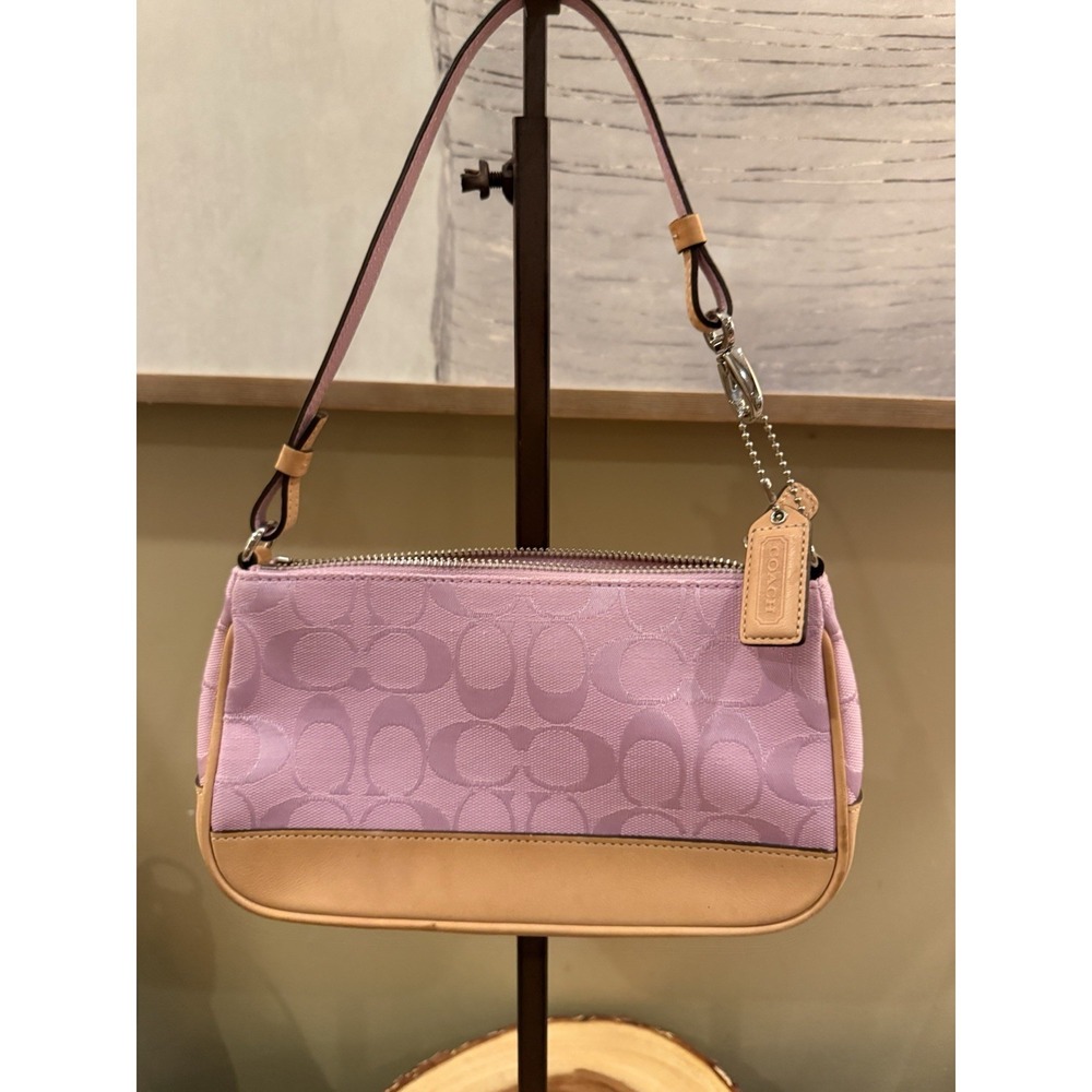 Coach Signature Mini Demi Bag Canvas Leather Bubblegum Pink 6094 Y2K Vintage - Picture 2 of 16